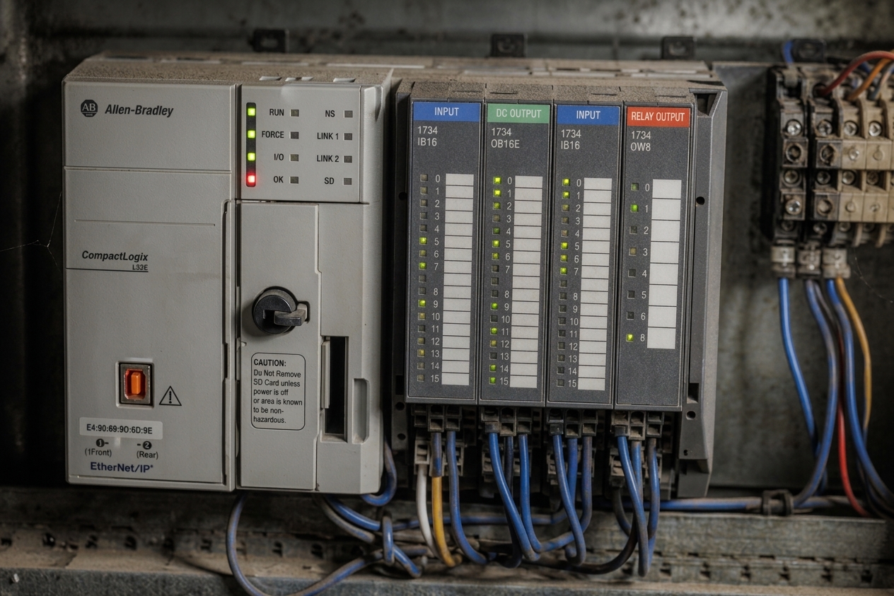 SPS-Schaltschrank mit EtherNet/IP-Steuerung, über die thermische Alarmzustände in die Anlagensteuerung gelangen